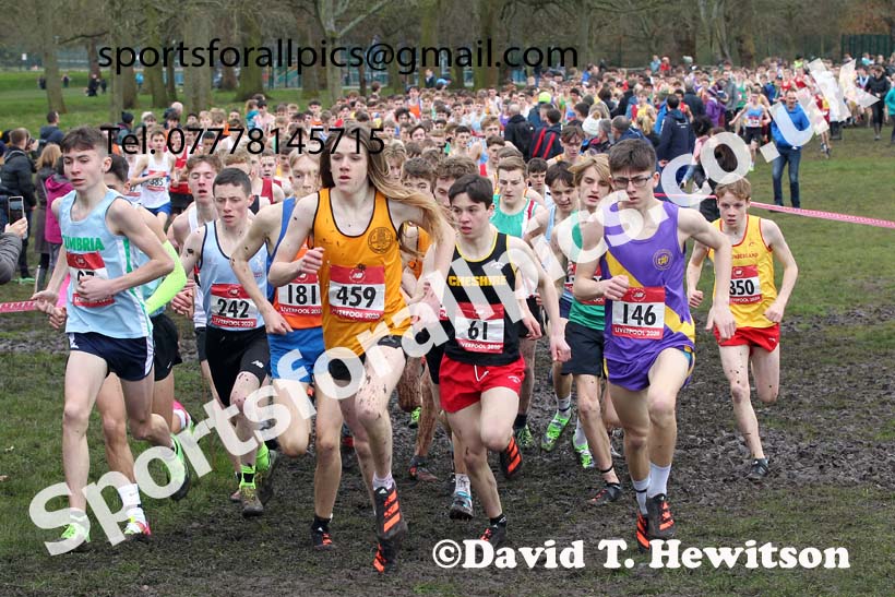 Intermediate boys, 2020 New Balance English Schools Champs., Sefton Park, Liverpool. Photo: David T. Hewitson/Sports for All Pics
